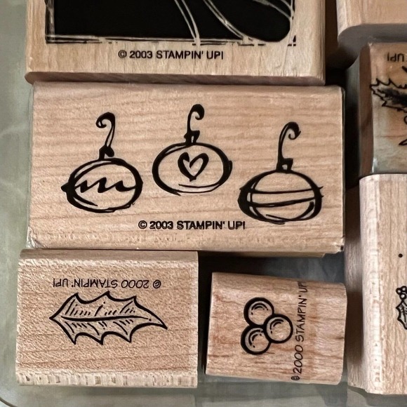 Stampin’ Up! Vintage 2000 & 2003 Christmas Holiday Sprit Stamp Set Of 9 Stamps - Picture 5 of 14